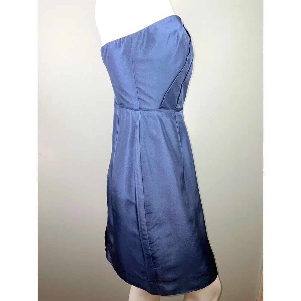 NWT J Crew Alexia Strapless Silk A Line Pebble Blue Dress New Cocktail Formal 2